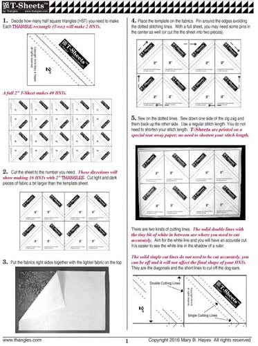 Thangles T-Sheets - 2" Finished