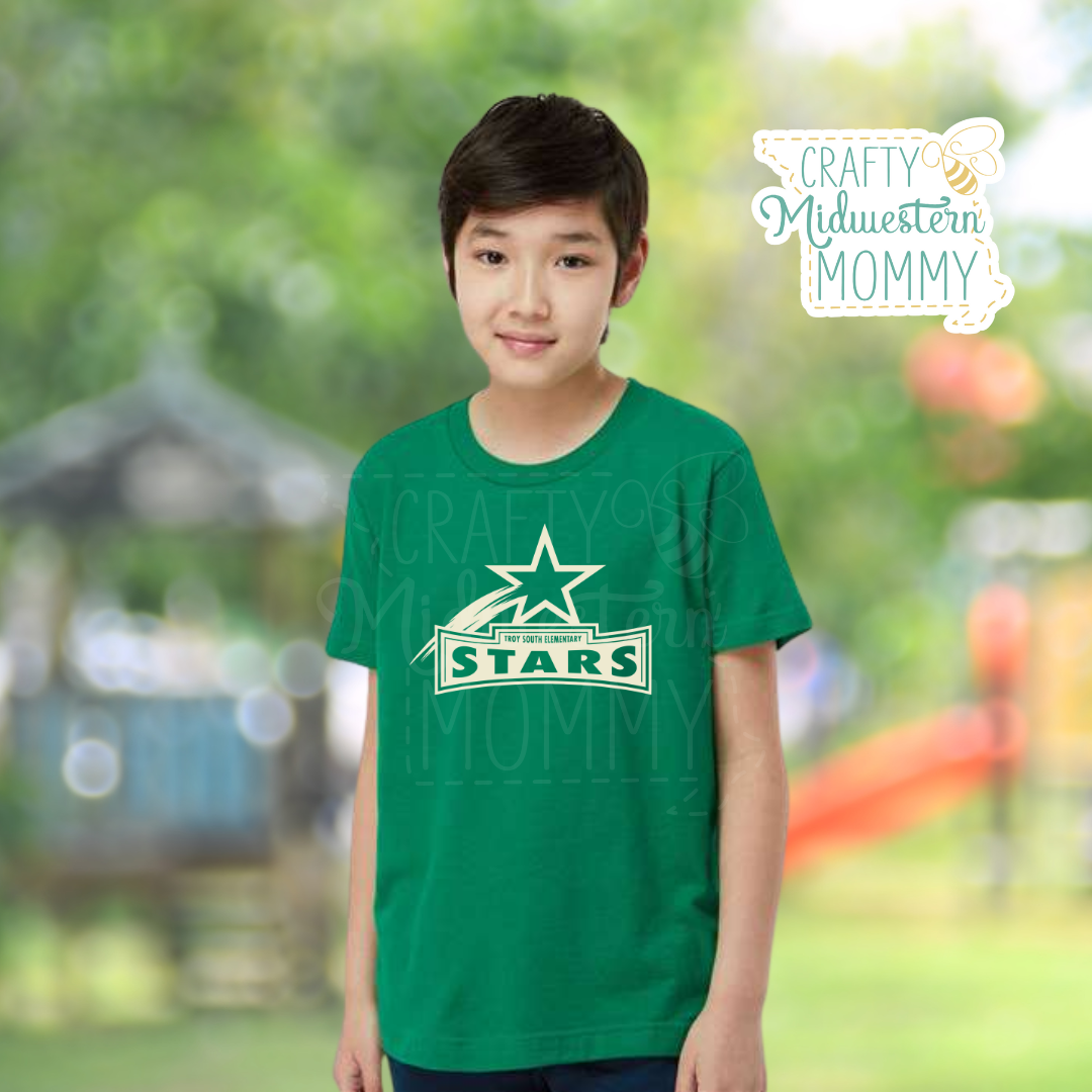 Troy South Elementary Tan Logo T-Shirt