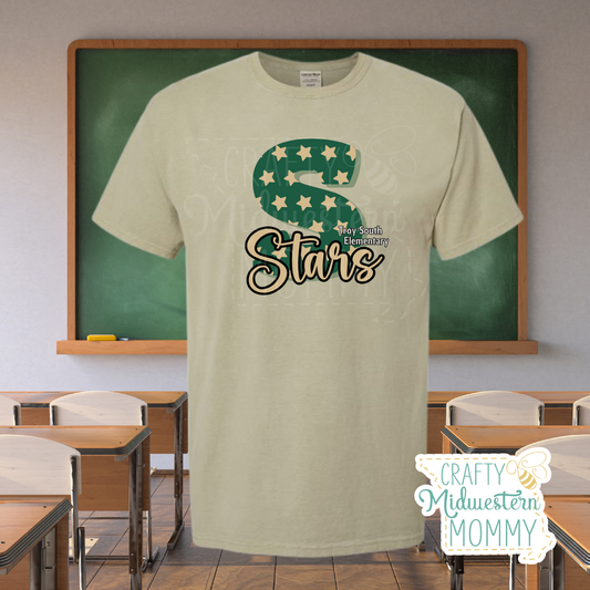Troy South Elementary Stars "S" Tee