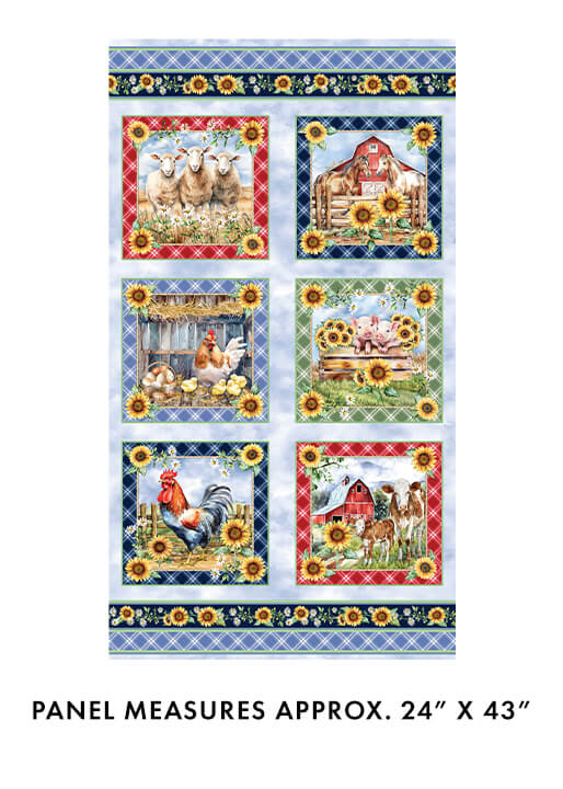 Benartex Fabrics Green Acres Panel Blue