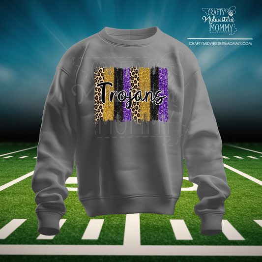 Trojans Brushstroke Tee or Sweatshirts Adult Graphic Top