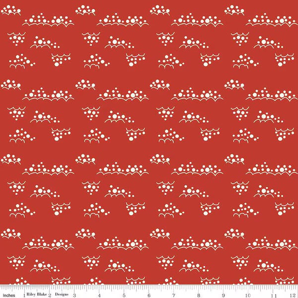 Riley Blake Christmas Is in Town Snowballs Red