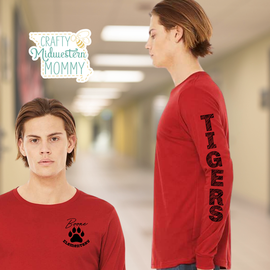 Boone Elementary Tigers Paw Long Sleeve Tee