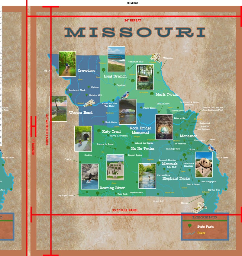 PRE-ORDER Missouri Shop Hop 2025 Natural Getaways Panel Tan