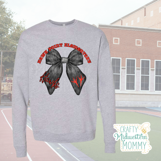 Hawk Point Elementary Hawks Bow Crewneck Sweatshirt