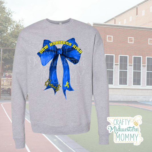 New Horizons High School Hornets Bow Crewneck Sweatshirt