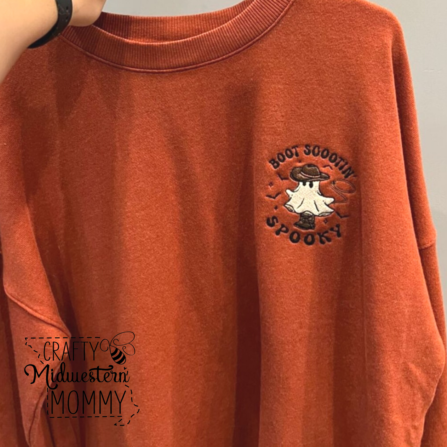 Boot Scootin' Spooky Adult Embroidered Sweatshirt