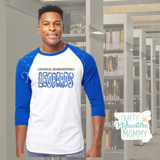 Lincoln Elementary Leopards Adult Raglan