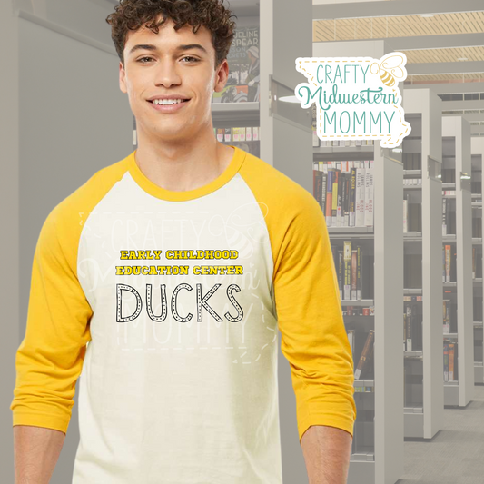 Early Childhood Education Center Ducks Adult Raglan