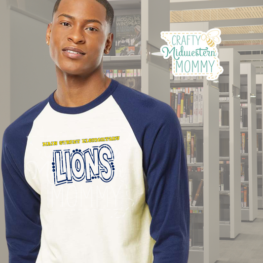Main Street Elementary Lions Adult Raglan