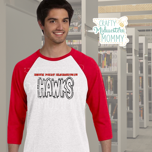 Hawk Point Elementary Hawks Adult Raglan