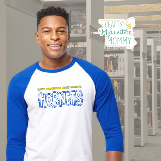 New Horizons High School Hornets Adult Raglan