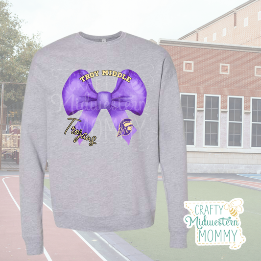 Troy Trojans Bow Crewneck Sweatshirt