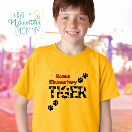 Boone Elementary Tiger Paw Prints T-Shirt