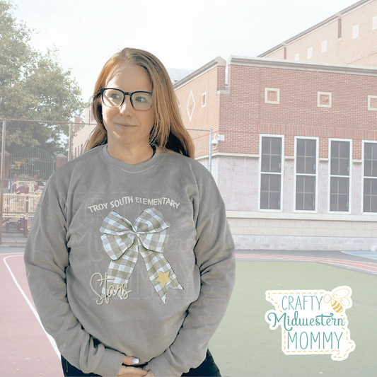 Troy South Elementary Stars Bow Crewneck Sweatshirt
