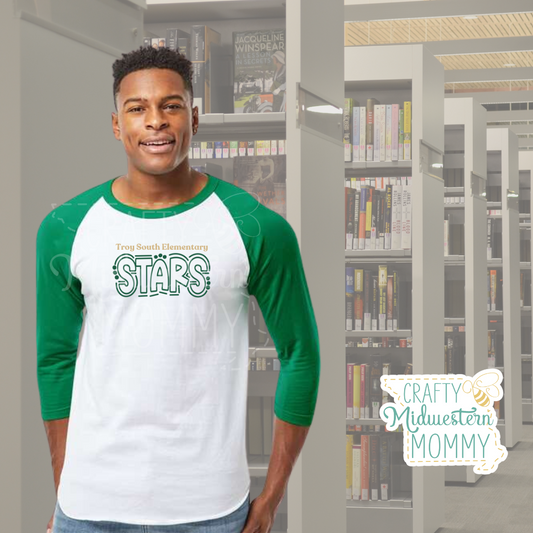 Troy South Elementary Stars Adult Raglan