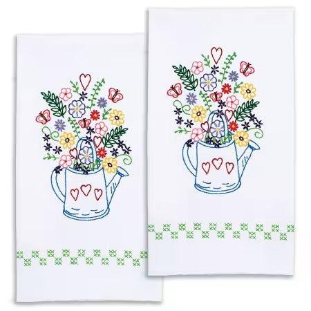 Watering Can Decorative Hand Towel Embroidery Kit
