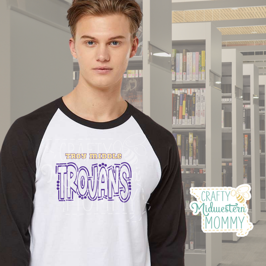 Troy Trojans Adult Raglan