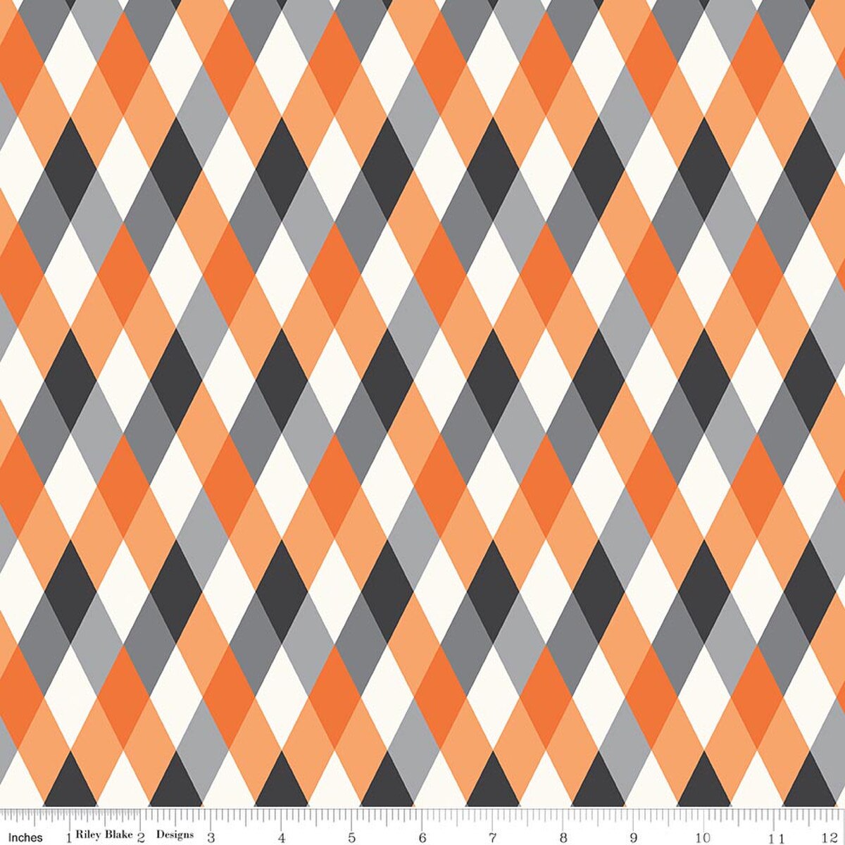Riley Blake Frank and Friends Diamonds Orange
