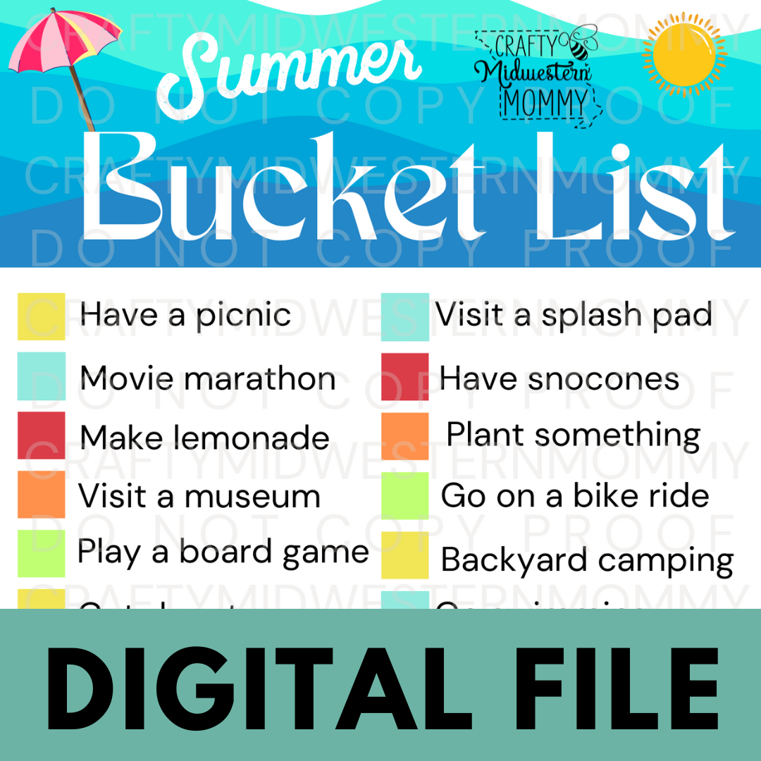 DIGITAL DOWNLOAD Summer Bucket List