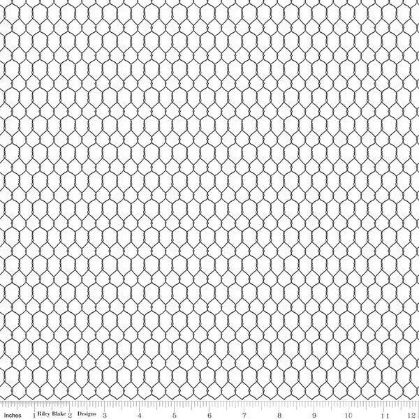 Riley Blake Farm Livin’ Chicken Wire White