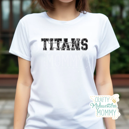 Troy South Middle School Glitter Titans T-Shirt