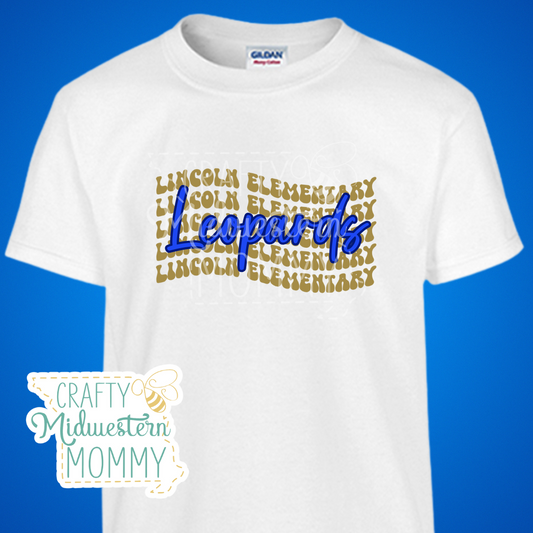 Lincoln Elementary Leopards Wave T-Shirt