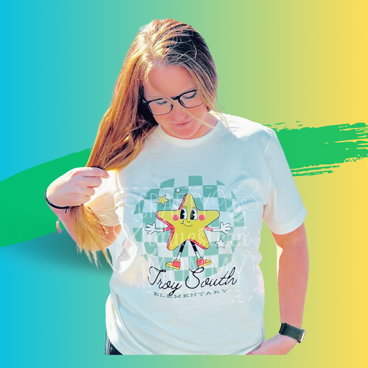 Troy South Elementary Retro Star-T-Shirt