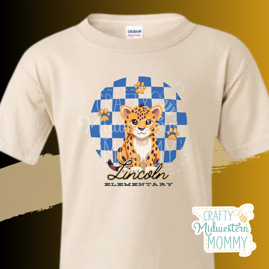 Lincoln Elementary Leopards Retro T-Shirt