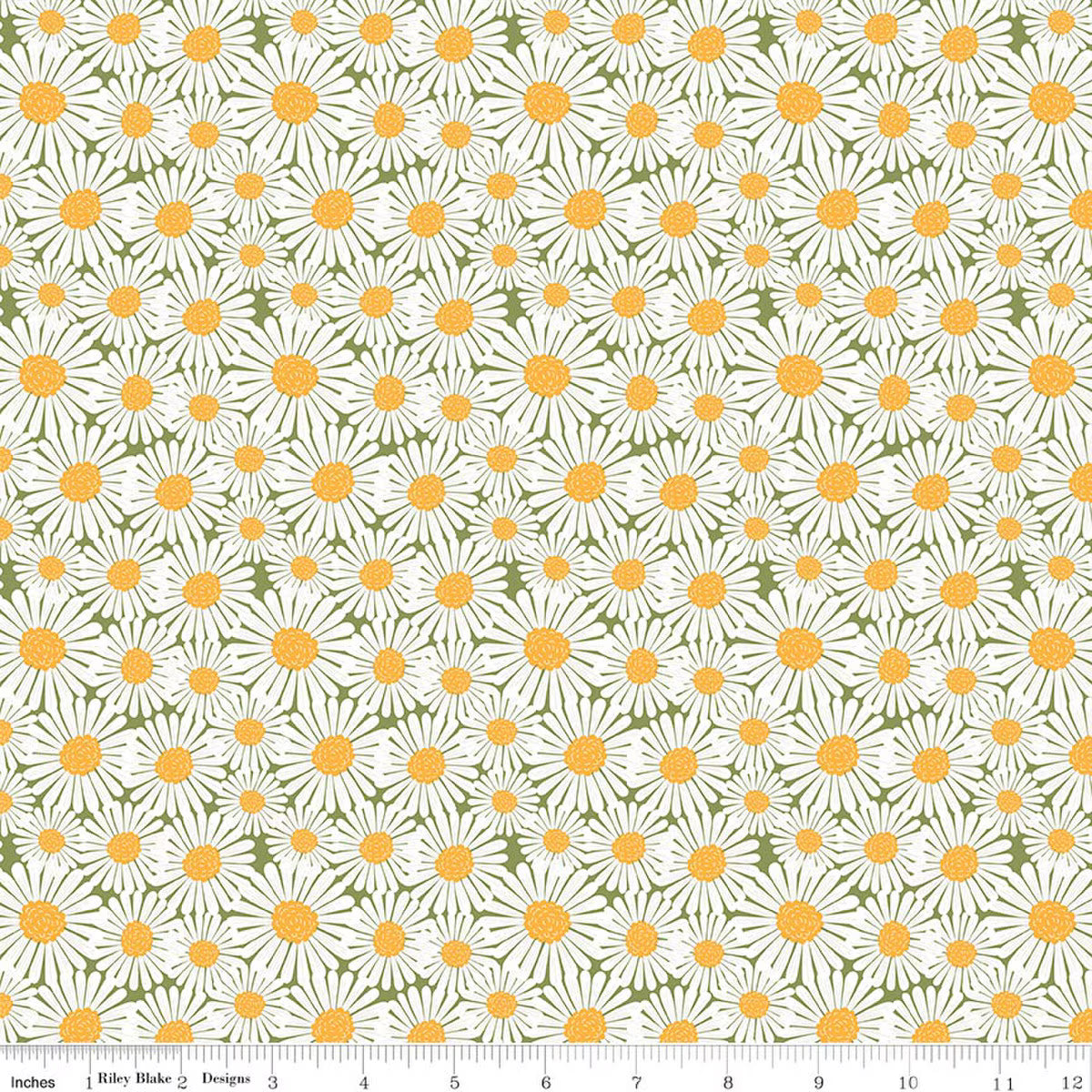 Riley Blake Sunshine & Dandelions Daisies Green