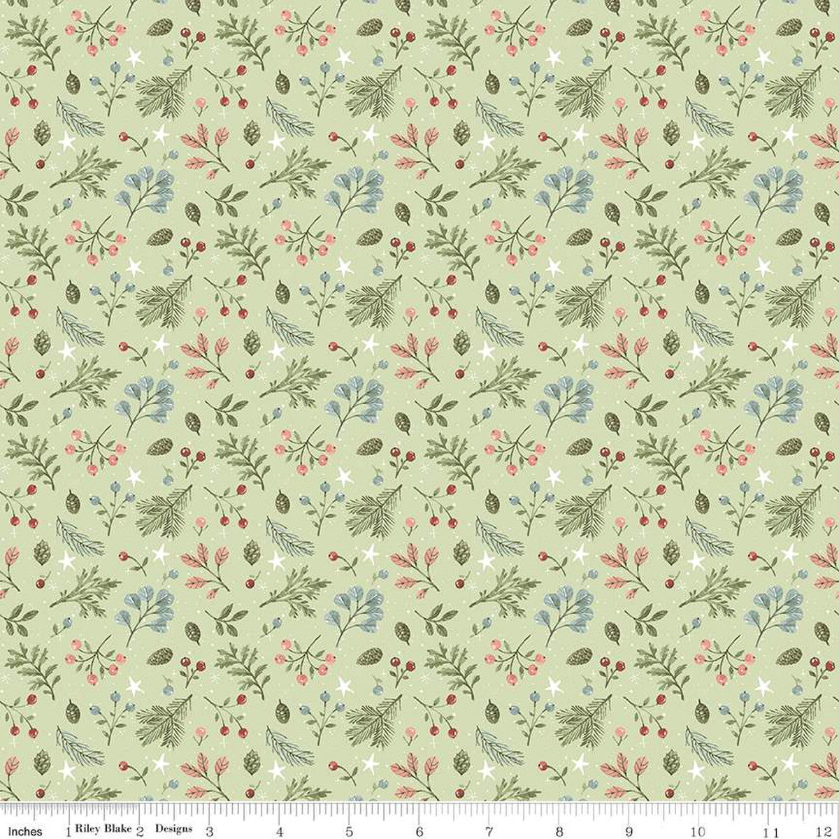Riley Blake Magical Winterland Foliage Green