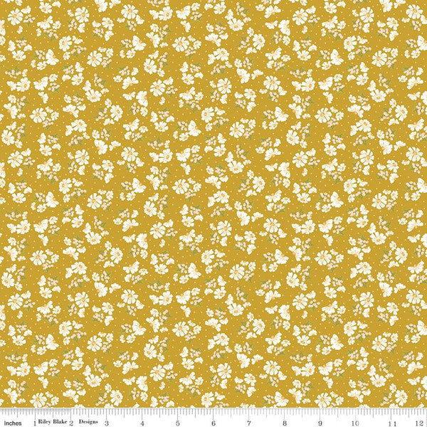 Riley Blake Honeycomb Hill Pretty Petals Curry