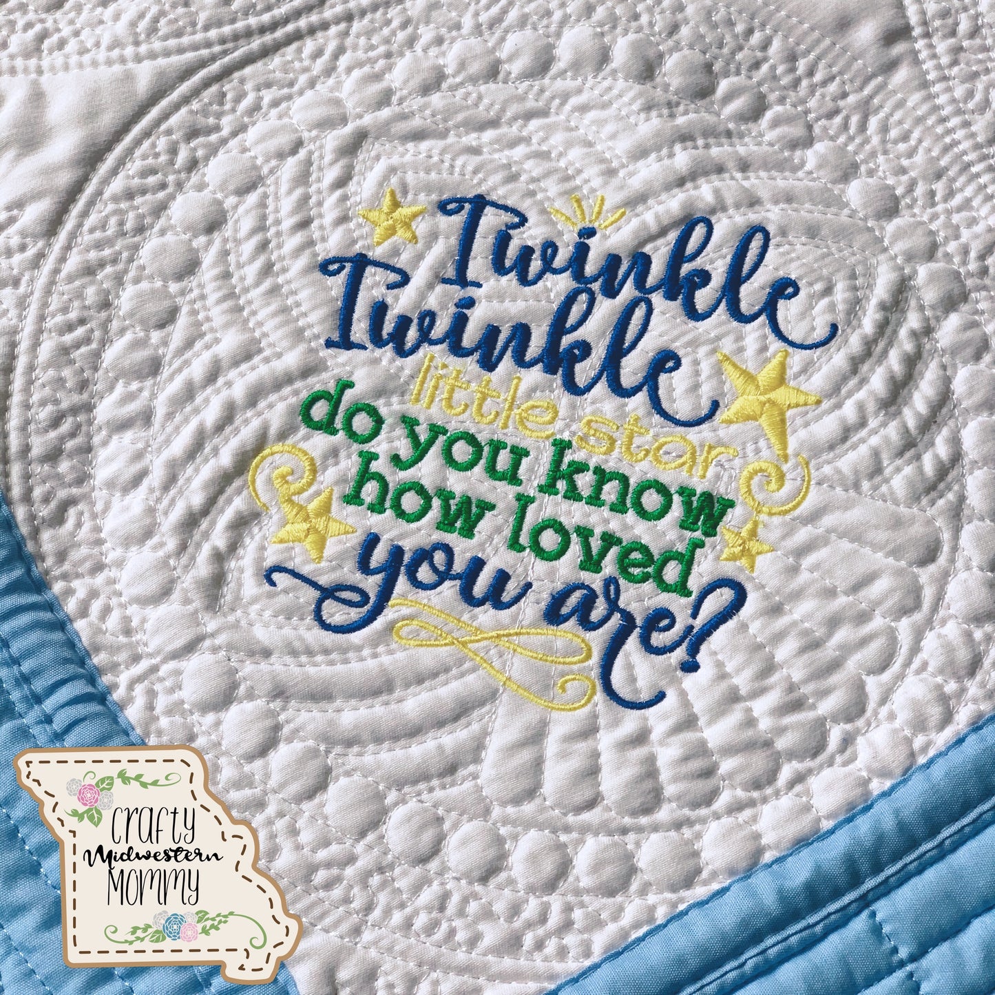 Embroidered Heirloom Quilt Blanket