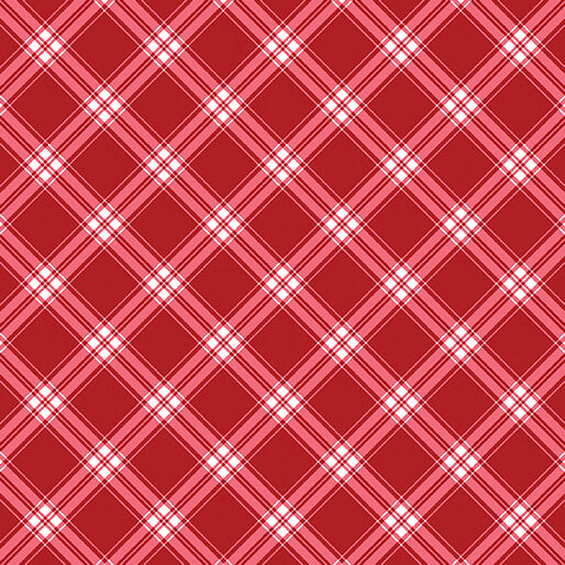 Benartex Fabrics Green Acres Farm Plaid Red