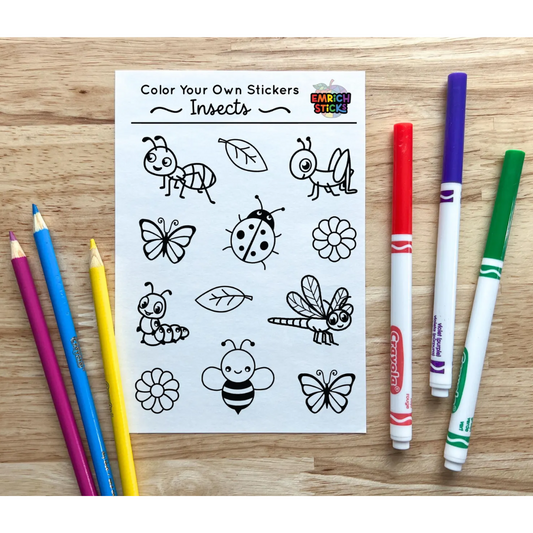 Insects Color Your Own Sticker Sheet