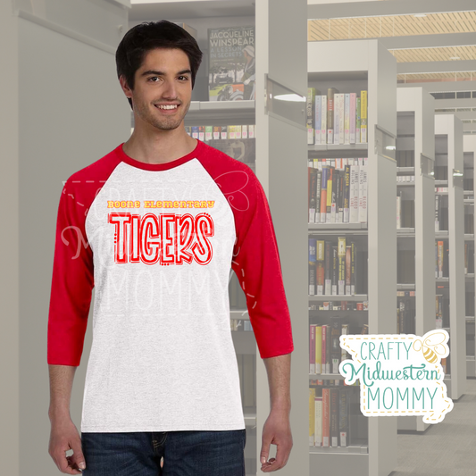 Boone Elementary Tigers Adult Raglan
