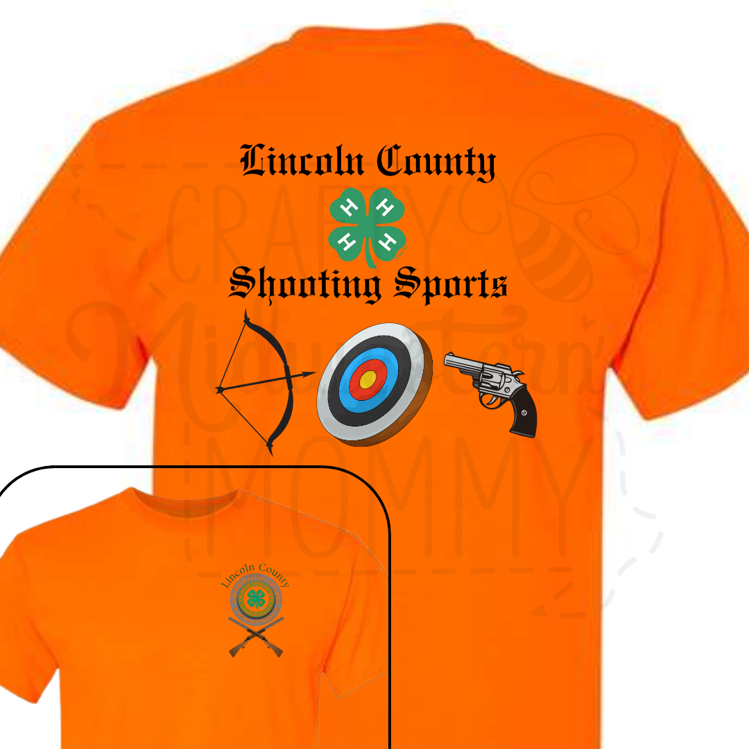 Lincoln County 4H Shooting Sports Shirt 2025 - Safety Orange