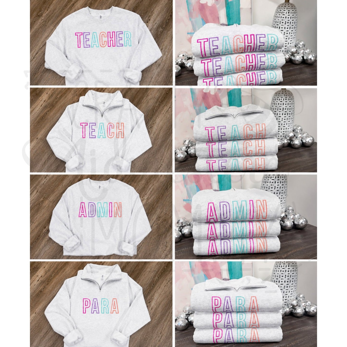 Embroidered Rainbow Outline Name Sweatshirt