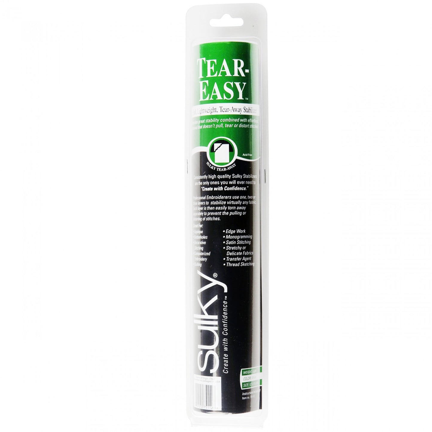 Tear Easy Tear-Away Stablizer White 12in x 11yds