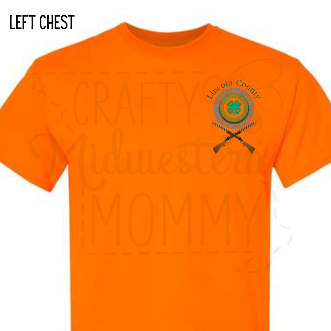 Lincoln County 4H Shooting Sports Shirt 2025 - Safety Orange