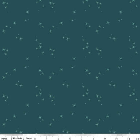 Riley Blake Little Witch Spider Dots Jade