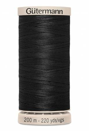 Hand Quilting Cotton Thread 200m/219yds Black (5201)