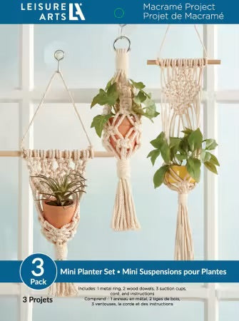 Leisure Arts Macrame Kit Mini Planter Set