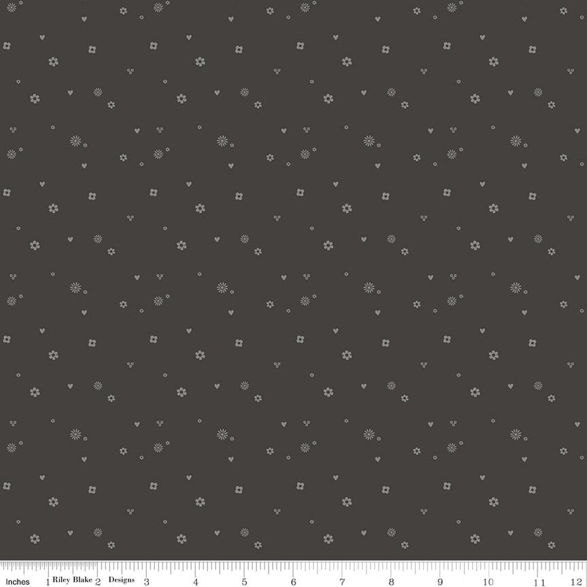 Riley Blake Bees and Blossoms Confetti Charcoal