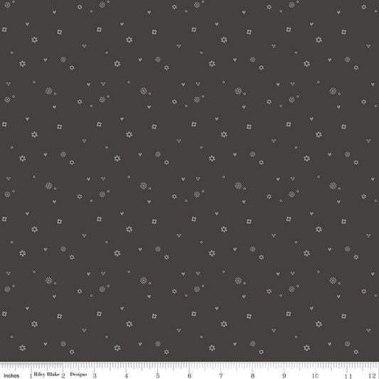 Riley Blake Bees and Blossoms Confetti Charcoal