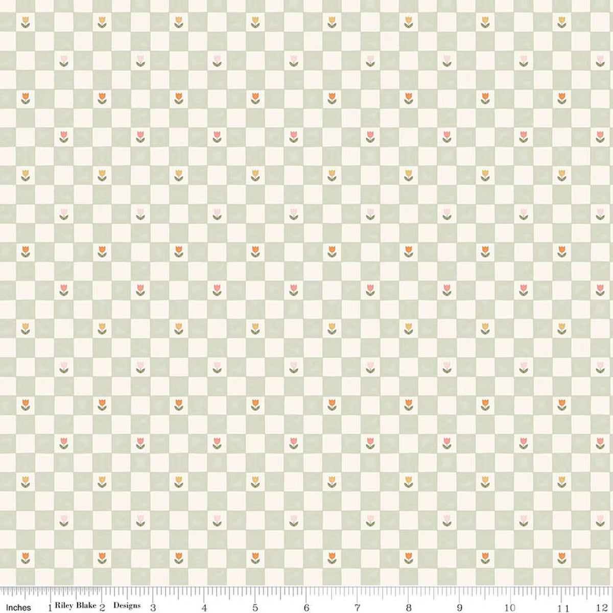 Riley Blake Silly Goose Checkerboard Green