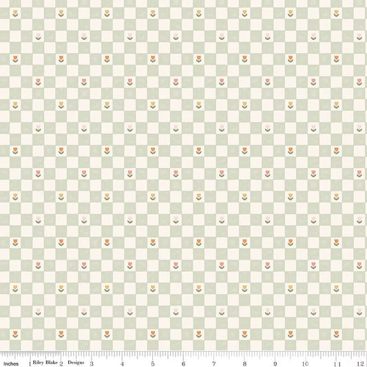 Riley Blake Silly Goose Checkerboard Green