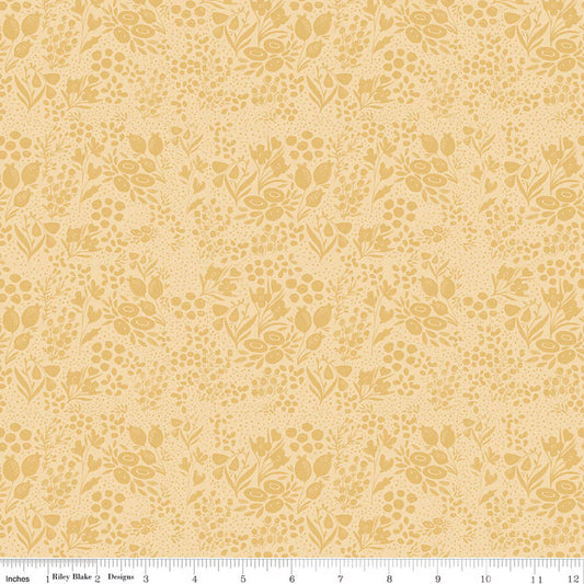 Riley Blake Silly Goose Tonal Floral Yellow