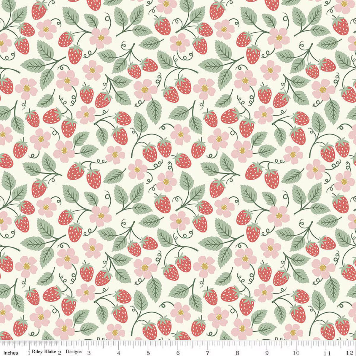Riley Blake Berry Patch Sweet Strawberry Cream