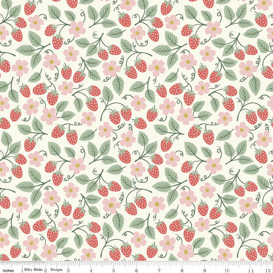 Riley Blake Berry Patch Sweet Strawberry Cream